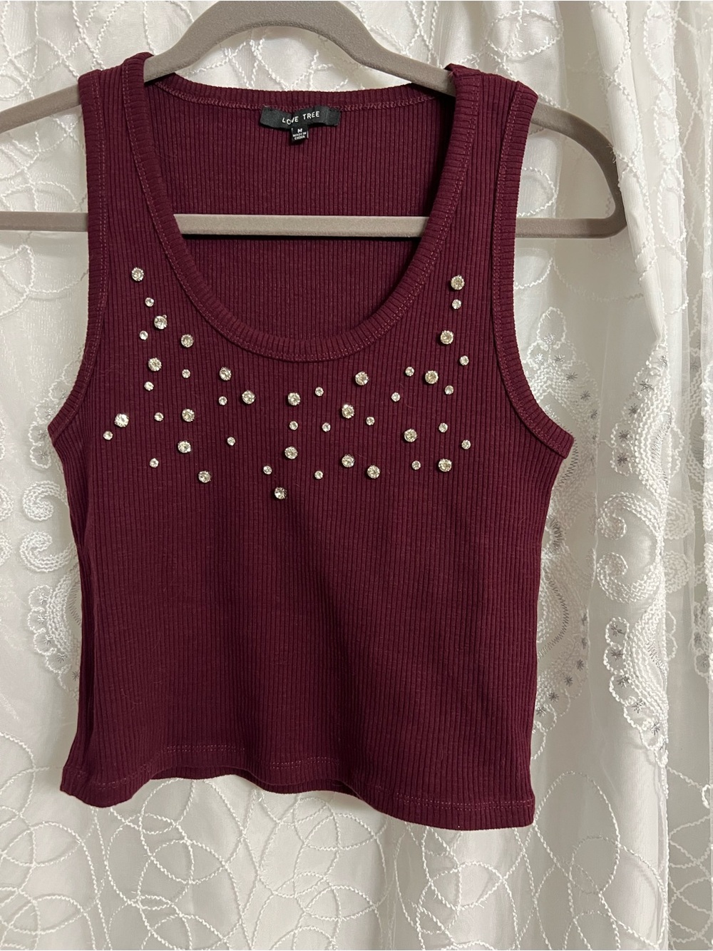 Ladies New Without Tags Burgandy Tank Top by Love Tree